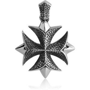 SURGICAL STEEL KOOL KATANA PENDANT - IRON CROSS