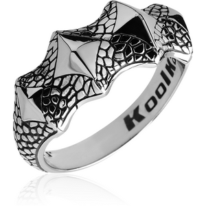 SURGICAL STEEL KOOL KATANA RING - CROCODILE SKIN