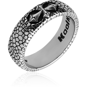 SURGICAL STEEL KOOL KATANA RING - CROSS