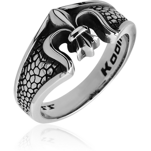 SURGICAL STEEL KOOL KATANA RING - FLUER DE LIS