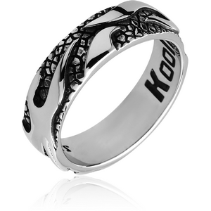 SURGICAL STEEL KOOL KATANA RING - FLAMES