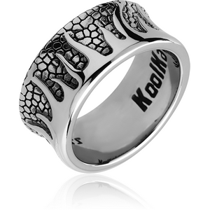 SURGICAL STEEL KOOL KATANA RING - FLAMES