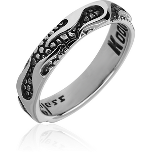 SURGICAL STEEL KOOL KATANA RING - FLAMES