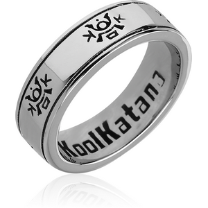 SURGICAL STEEL KOOL KATANA RING - KK LOGO