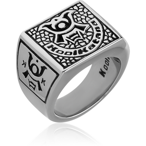 SURGICAL STEEL KOOL KATANA RING - KK FULL LOGO