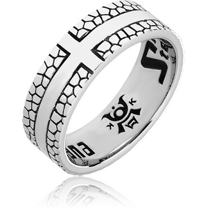 SURGICAL STEEL KOOL KATANA RING - CROSS