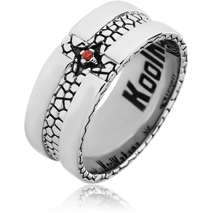 SURGICAL STEEL KOOL KATANA JEWELLED RING - CROSS