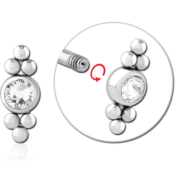 SURGICAL STEEL JEWELLED MICRO THREADED ATTACHMENT
