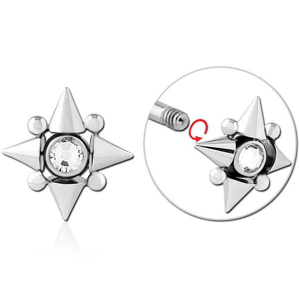 SURGICAL STEEL JEWELLED MICRO THREADED ATTACHMENT