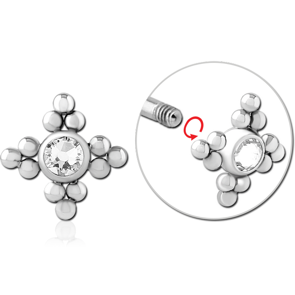 SURGICAL STEEL JEWELLED MICRO THREADED ATTACHMENT