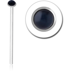SURGICAL STEEL SEMI PRECIOUS CABOCHON STRAIGHT NOSE STUD