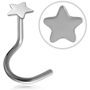 SURGICAL STEEL STAR LARGE CURVE NOSE STUD