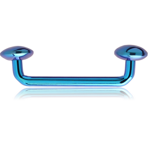 ANODISED TITANIUM LONG 90 DEGREE STAPLE BARBELL WITH DISCS