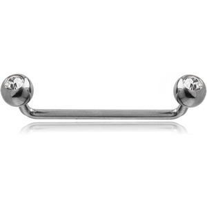 TITANIUM LONG 90 DEGREE DOUBLE JEWELLED STAPLE BARBELL