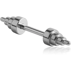 SURGICAL STEEL MICRO BARBELL WITH MINI DUMBBELLS