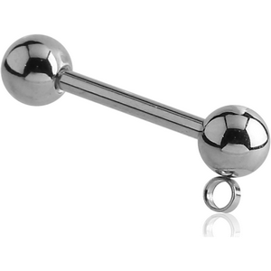 SURGICAL STEEL MICRO BARBELL WITH DANGLING VERTICAL HOOP