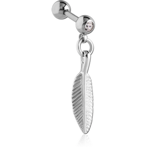 SURGICAL STEEL JEWELLED MICRO BARBELL WITH CHARM