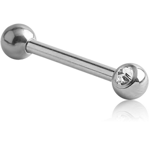 SURGICAL STEEL MICRO BARBELL WITH ONE SIDE THREADED JEWELLED BALL