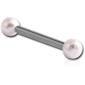 SURGICAL STEEL MICRO BARBELL WITH SYNTHETIC PEARLS