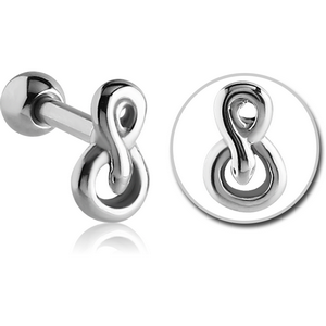 SURGICAL STEEL TRAGUS MICRO BARBELL - INFINITY SNAKE