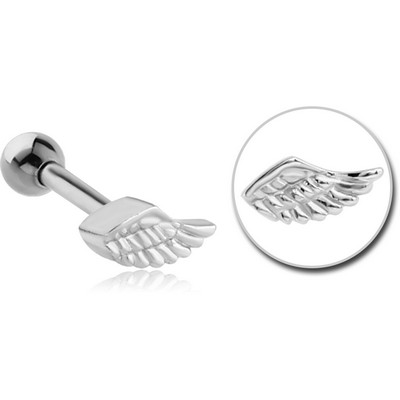 SURGICAL STEEL TRAGUS MICRO BARBELL - WING