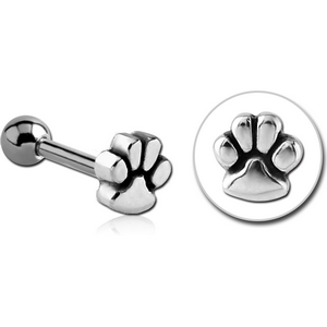 SURGICAL STEEL TRAGUS MICRO BARBELL - PAW