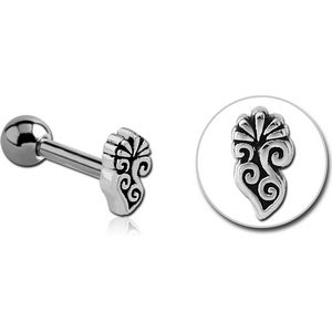 SURGICAL STEEL TRAGUS MICRO BARBELL - FILIGREE