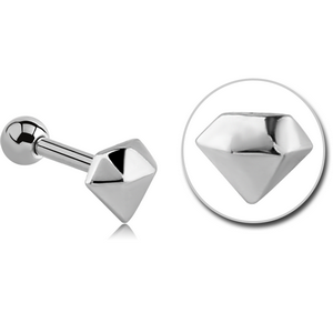 SURGICAL STEEL TRAGUS MICRO BARBELL - DIAMOND