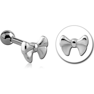 SURGICAL STEEL TRAGUS MICRO BARBELL - BOW