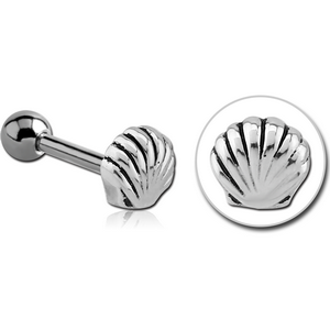 SURGICAL STEEL TRAGUS MICRO BARBELL - SHELL