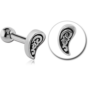 SURGICAL STEEL TRAGUS MICRO BARBELL - FILIGREE