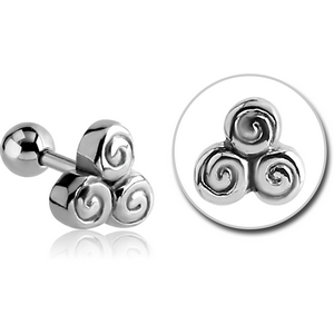 SURGICAL STEEL TRAGUS MICRO BARBELL - TRINITY