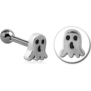 SURGICAL STEEL TRAGUS MICRO BARBELL- GHOST