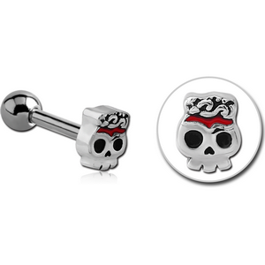 SURGICAL STEEL TRAGUS MICRO BARBELL - GHOST