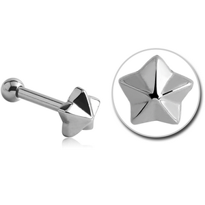 SURGICAL STEEL TRAGUS MICRO BARBELL - NAUTICAL STAR