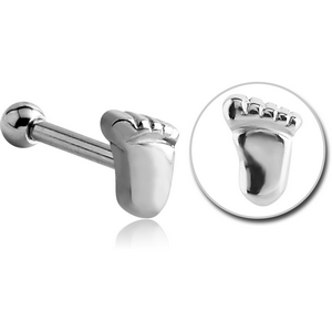 SURGICAL STEEL TRAGUS MICRO BARBELL - FOOT