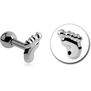 SURGICAL STEEL FOOT TRAGUS MICRO BARBELL