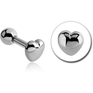 SURGICAL STEEL HEART TRAGUS MICRO BARBELL