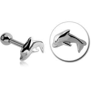 SURGICAL STEEL DOLPHIN TRAGUS MICRO BARBELL