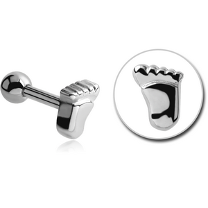 SURGICAL STEEL FOOT TRAGUS MICRO BARBELL