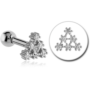 SURGICAL STEEL JEWELLED TRAGUS MICRO BARBELL - SNOWFLAKE