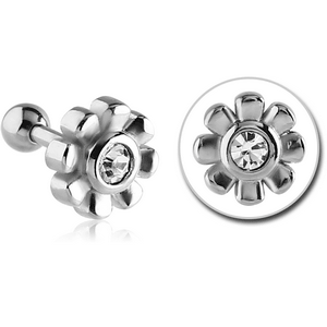 SURGICAL STEEL JEWELLED TRAGUS MICRO BARBELL - STAR SIGN
