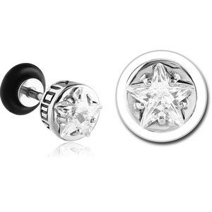 SURGICAL STEEL TRIPLE JEWELLED TRAGUS MICRO BARBELL