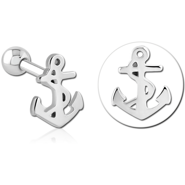 SURGICAL STEEL TRAGUS MICRO BARBELL - ANCHOR