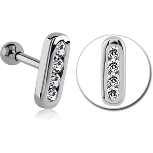 SURGICAL STEEL JEWELLED TRAGUS MICRO BARBELL