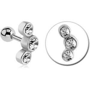 SURGICAL STEEL JEWELLED TRAGUS MICRO BARBELL FOR ERAN