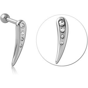 SURGICAL STEEL JEWELLED TRAGUS MICRO BARBELL
