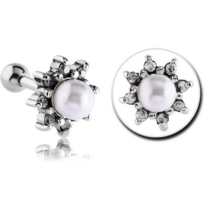 SURGICAL STEEL JEWELLED TRAGUS MICRO BARBELL - SUN