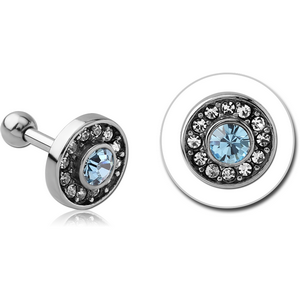 SURGICAL STEEL JEWELLED TRAGUS MICRO BARBELL- DISK