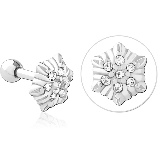 SURGICAL STEEL JEWELLED TRAGUS MICRO BARBELL